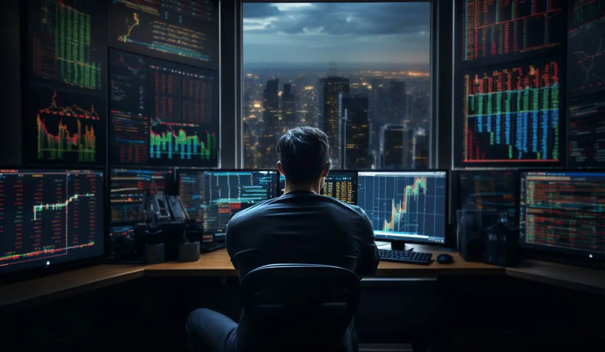 Homme faisant du trading de crypto