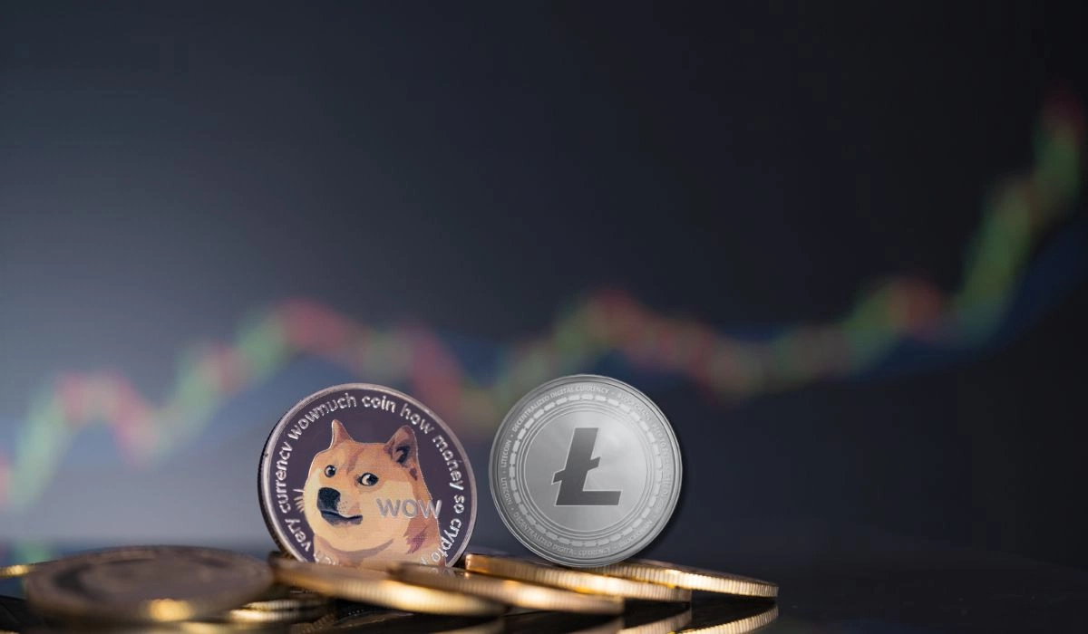 Litecoin And Dogecoin In Front Of The Crypto Price Chart