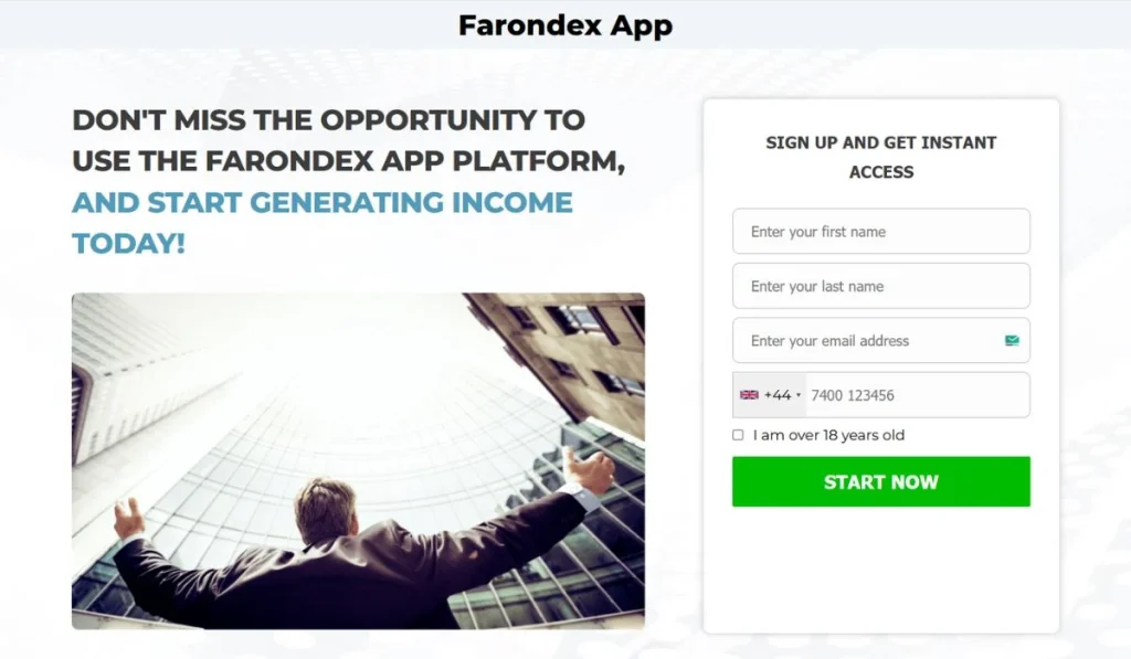 Farondex App Trading Platform Launched