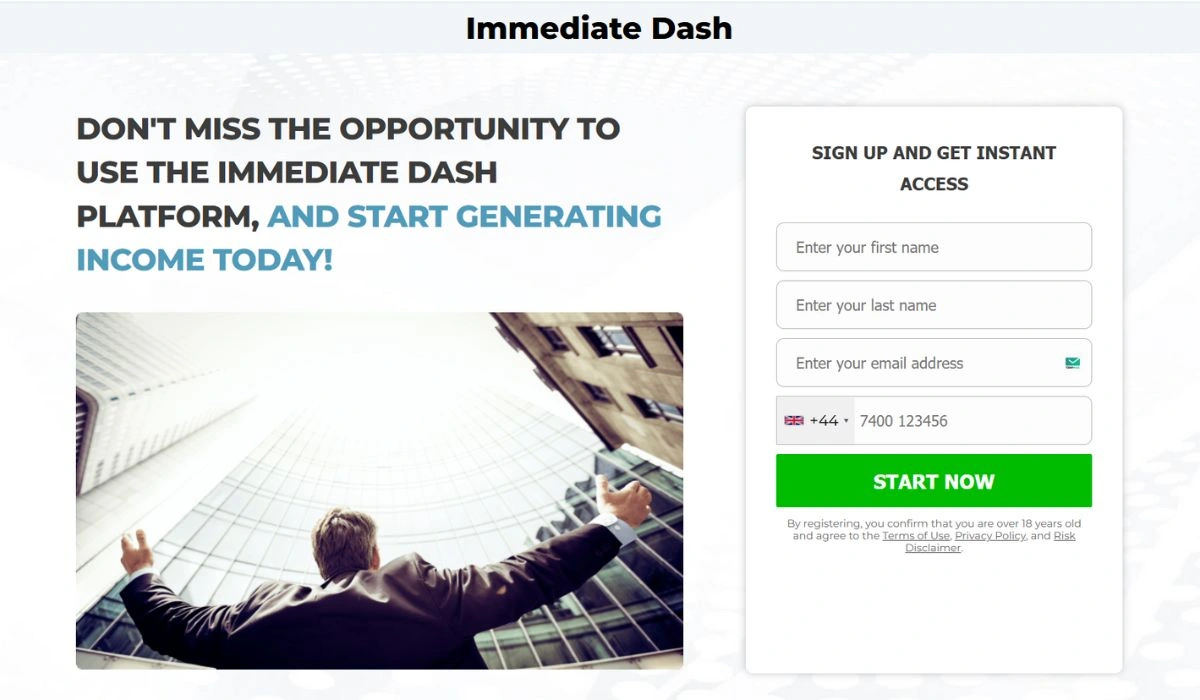 Immediate Dash Trading Platform